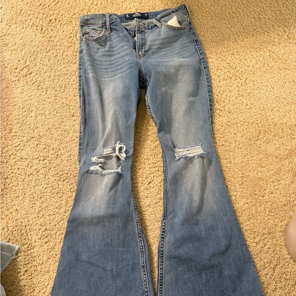 Hollister Distressed Blue Flare Jeans